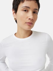 Jigsaw White Long Sleeve 100% Cotton Top - Image 6 of 7