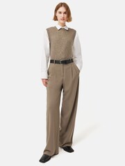 Jigsaw Brown Cashmere Crew Neck Tank - Image 3 of 5