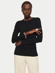 Jigsaw Black Long Sleeve 100% Cotton Top - Image 1 of 5
