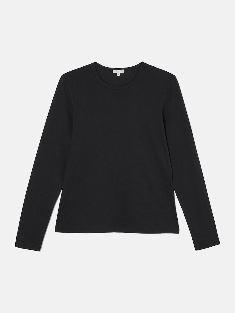 Jigsaw Black Long Sleeve 100% Cotton Top - Image 5 of 5