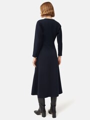 Jigsaw Blue Heavy Crepe Jersey Zip Dress - Image 2 of 5