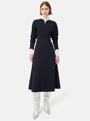 Jigsaw Blue Heavy Crepe Jersey Zip Dress - Image 3 of 5