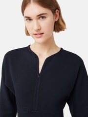 Jigsaw Blue Heavy Crepe Jersey Zip Dress - Image 4 of 5