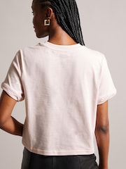 Ted Baker Pink Marelll Branded Cotton T-Shirt - Image 2 of 6