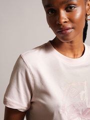 Ted Baker Pink Marelll Branded Cotton T-Shirt - Image 4 of 6