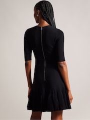 Ted Baker Black Fit And Flare Josafee Knitted Dress - Image 2 of 6