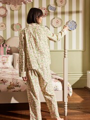 Cath Kidston Blue Floral 100% Cotton Button Through Pyjamas - Image 2 of 9