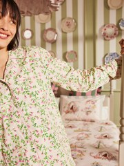 Cath Kidston Blue Floral 100% Cotton Button Through Pyjamas - Image 4 of 9