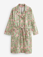 Cath Kidston Green Floral 100% Cotton Poplin Wrap Dressing Gown - Image 1 of 3