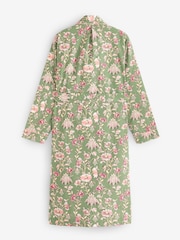 Cath Kidston Green Floral 100% Cotton Poplin Wrap Dressing Gown - Image 2 of 3