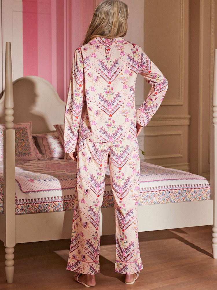 Cath Kidston Ecru 100% Cotton Poplin Button Through Pyjamas - Image 2 of 26