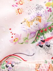 Cath Kidston Ecru Floral Ruffle Edge 100% Cotton Pyjamas Shorts Set - Image 11 of 12