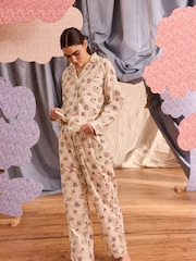 Cath Kidston Ecru Paddington 100% Cotton Poplin Button Through Pyjamas - Image 1 of 19