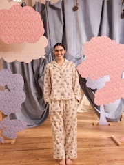 Cath Kidston Ecru Paddington 100% Cotton Poplin Button Through Pyjamas - Image 3 of 19