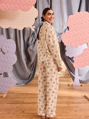Cath Kidston Ecru Paddington 100% Cotton Poplin Button Through Pyjamas - Image 5 of 19