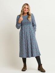 Brakeburn Natural Pressed Flowers Midi Dress - Image 1 of 4