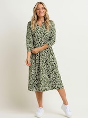 Brakeburn Natural Orchard Leaf Midi Dress - Image 1 of 4