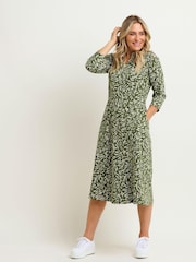 Brakeburn Natural Orchard Leaf Midi Dress - Image 3 of 4