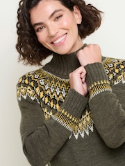 Brakeburn Green Roll Neck Knitted Dress - Image 4 of 4