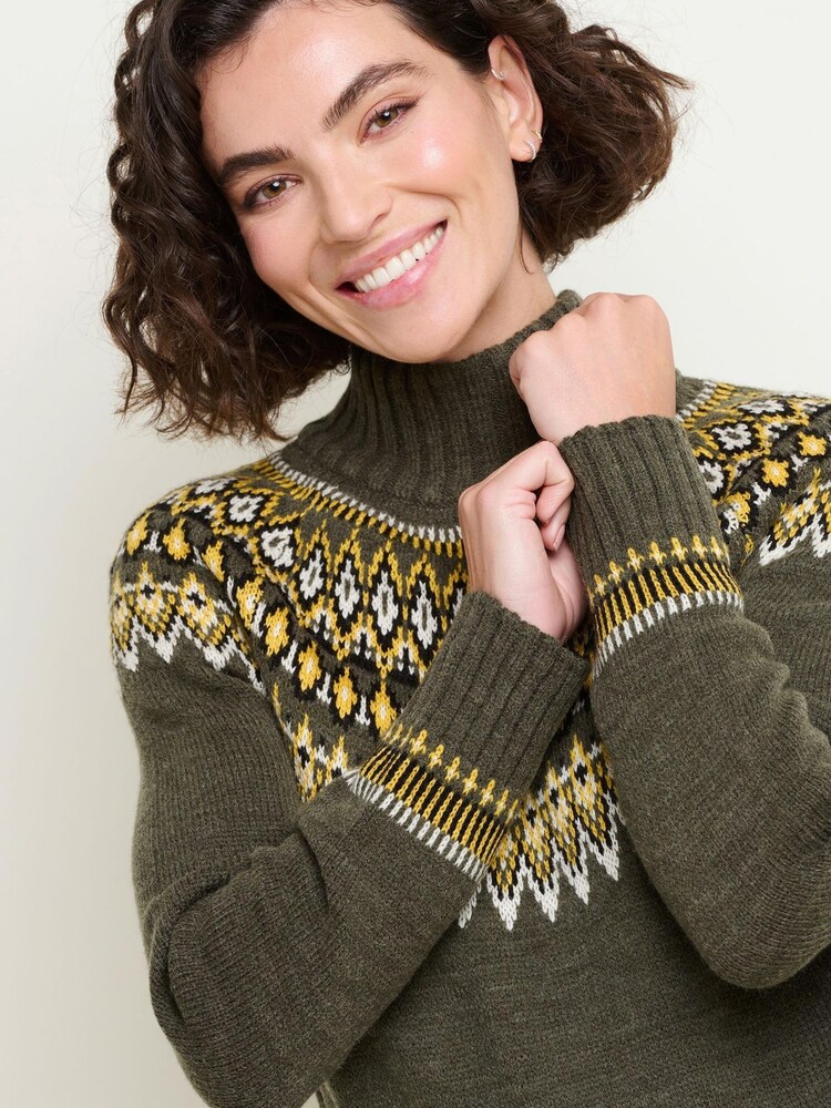 Brakeburn Green Roll Neck Knitted Dress - Image 4 of 4