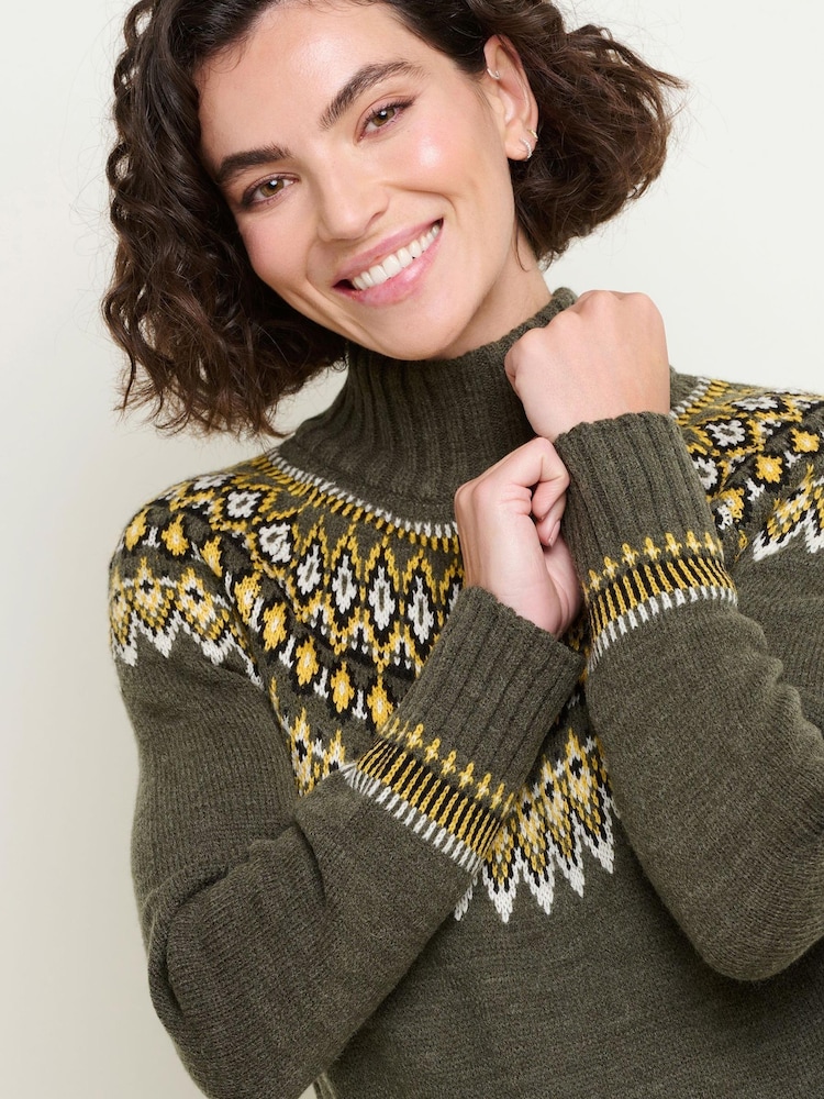 Brakeburn Green Roll Neck Knitted Dress - Image 4 of 4 Brakeburn Green Roll Neck Knitted Dress - Image 4 of 4