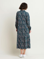 Brakeburn Blue Leopard Spot Midaxi Shirt Dress - Image 2 of 4