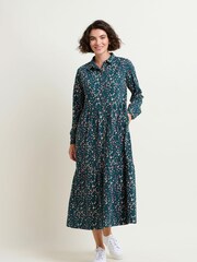 Brakeburn Blue Leopard Spot Midaxi Shirt Dress - Image 3 of 4