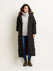 Brakeburn Black Slim Longline Puffer Coats - Image 2 of 5