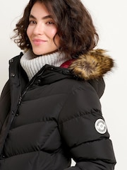 Brakeburn Black Slim Longline Puffer Coats - Image 5 of 5