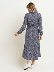 Brakeburn Blue Flowing Spots Maxi Shirt Dress - Image 2 of 4