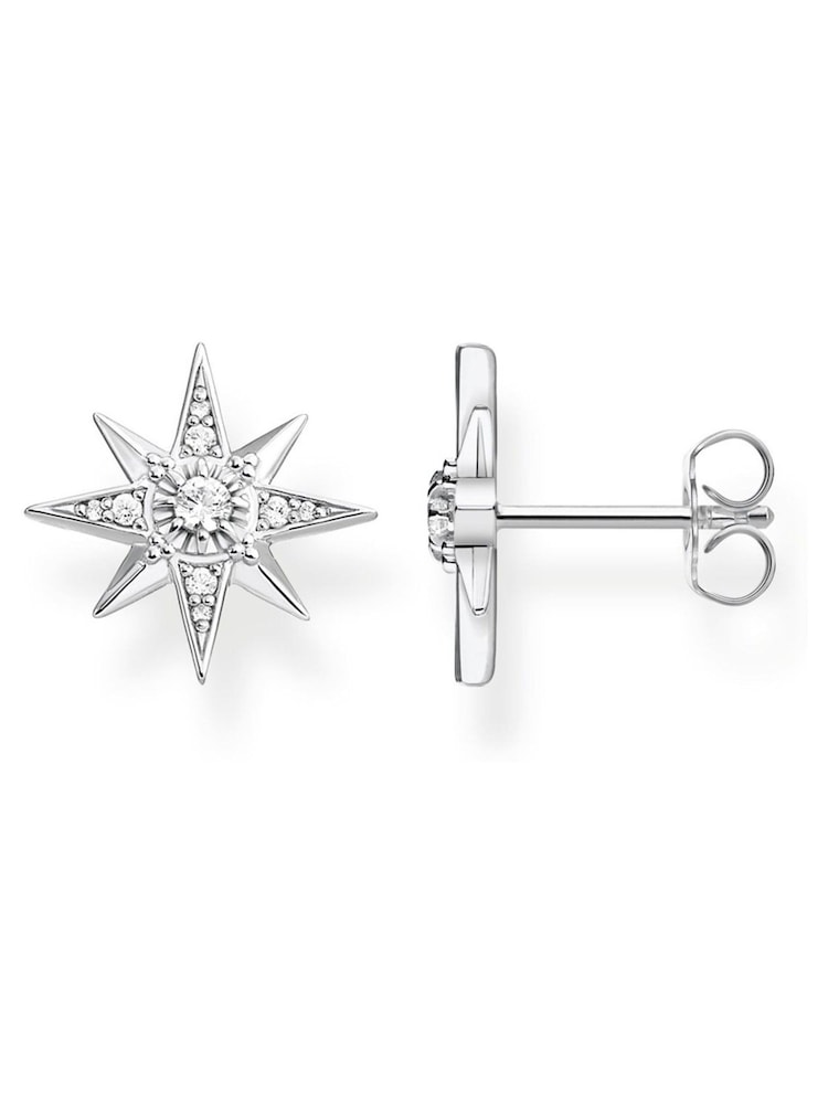 Thomas Sabo White Sparkling Star 925 Silver Earrings - Image 1 of 4