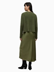 AllSaints Green Tierny Crew Neck Dress - Image 2 of 8