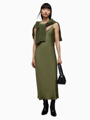 AllSaints Green Tierny Crew Neck Dress - Image 4 of 8
