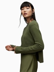 AllSaints Green Tierny Crew Neck Dress - Image 6 of 8
