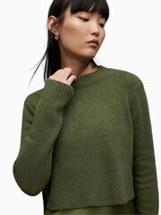 AllSaints Green Tierny Crew Neck Dress - Image 7 of 8