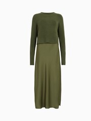 AllSaints Green Tierny Crew Neck Dress - Image 8 of 8