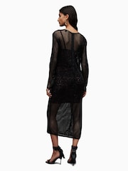 AllSaints Black 100% Cotton Maxi Rosalie Dress - Image 2 of 6