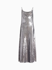 AllSaints Grey Hadley Sequin Dress - Image 6 of 6