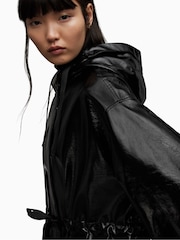AllSaints Black Erna Trench Coat - Image 5 of 7