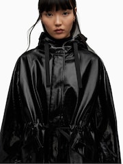 AllSaints Black Erna Trench Coat - Image 6 of 7