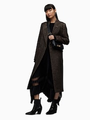 AllSaints Black Elyria Coat - Image 1 of 7