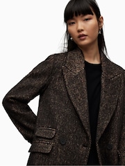 AllSaints Black Elyria Coat - Image 6 of 7