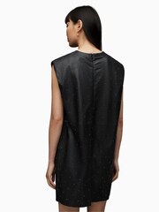 AllSaints Black Pinstud Mika Dress - Image 2 of 6
