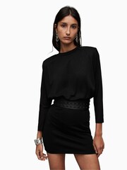 AllSaints Black Mini Mika Tank Dress - Image 1 of 9