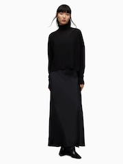 AllSaints Black Amos Mercer Dress - Image 1 of 8