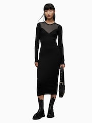 AllSaints Black Flete Dress - Image 3 of 5