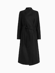AllSaints Black Riley Coat - Image 9 of 9
