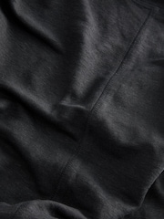 Black Slim Fit Premium 100% Linen Crew Neck Short Sleeve T-Shirt - Image 6 of 6