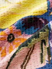 Blue Patch Print Wide Leg Trousers - Image 6 of 6
