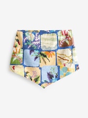 Blue Patch Print V-Front Bandeau Top - Image 5 of 6